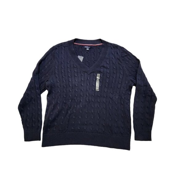 Tommy Hilfiger Men's V-Neck Cable Knit Long Sleeve‎ Sweater Size XXL - Picture 1 of 5
